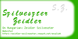 szilveszter zeidler business card